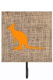 Kangaroo Burlap And Orange Leash Or Key Holder