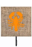 Lobster Burlap And Orange Leash Or Key Holder