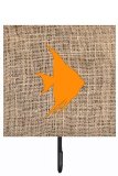 Angel Fish Burlap And Orange Leash Or Key Holder