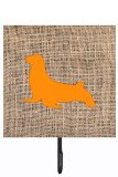 Seal Burlap And Orange Leash Or Key Holder