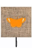 Butterfly Burlap And Orange Leash Or Key Holder