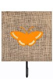 Butterfly Burlap And Orange Leash Or Key Holder