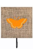 Butterfly Burlap And Orange Leash Or Key Holder