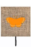 Butterfly Burlap And Orange Leash Or Key Holder
