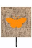Butterfly Burlap And Orange Leash Or Key Holder