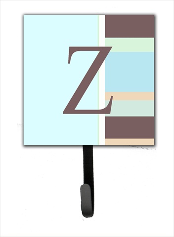 CJ1003-ZSH4 Letter Z Initial Monogram - Blue Stripes Leash Holder Or Key Hook