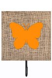 Butterfly Burlap And Orange Leash Or Key Holder