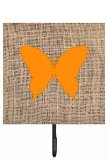 Butterfly Burlap And Orange Leash Or Key Holder