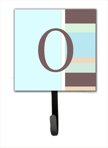 CJ1003-OSH4 Letter O Initial Monogram - Blue Stripes Leash Holder Or Key Hook