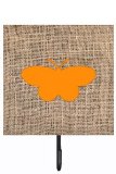 Butterfly Burlap And Orange Leash Or Key Holder