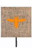 Yellow Jacket Burlap And Orange Leash Or Key Holder