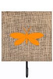 Moth Burlap And Orange Leash Or Key Holder