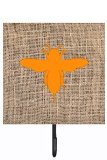 Bee Burlap And Orange Leash Or Key Holder