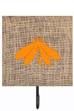 Moth Burlap And Orange Leash Or Key Holder