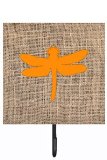 Dragonfly Burlap And Orange Leash Or Key Holder
