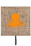 Octopus Burlap And Orange Leash Or Key Holder Bb1090