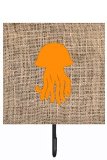 Jellyfish Burlap And Orange Leash Or Key Holder