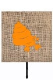 Hermit Crab Burlap And Orange Leash Or Key Holder