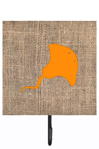 Stingray Burlap And Orange Leash Or Key Holder - Orange