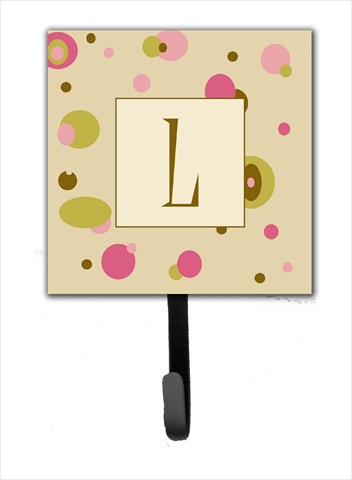 CJ1004-LSH4 Letter L Initial Monogram - Tan Dots Leash Holder Or Key Hook