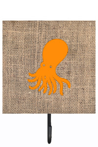 Octopus Burlap And Orange Leash Or Key Holder