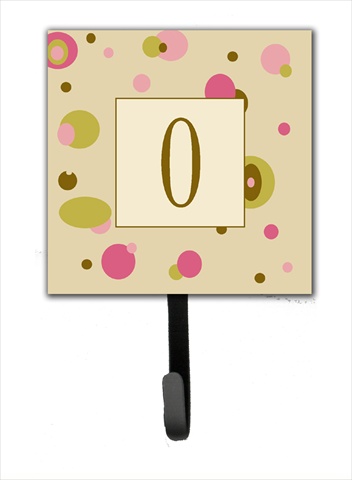 CJ1004-OSH4 Letter O Initial Monogram - Tan Dots Leash Holder Or Key Hook
