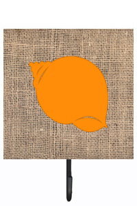 BB1099-BL-OR-SH4 Shell Burlap And Orange Leash Or Key Holder