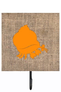Hermit Crab Burlap And Orange Leash Or Key Holder