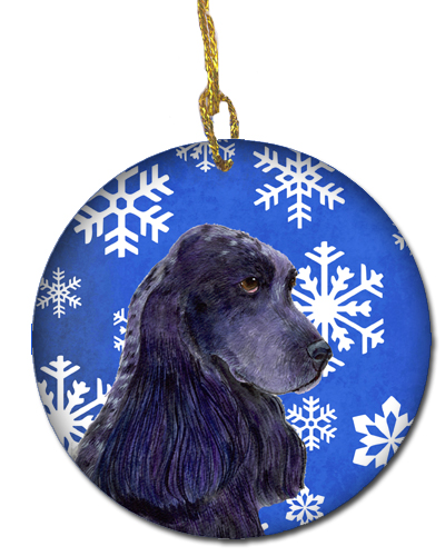 Cocker Spaniel Winter Snowflakes Holiday Christmas Ceramic Ornament
