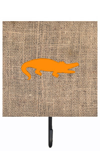 Alligator Burlap And Orange Leash Or Key Holder