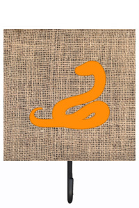 Snake Burlap And Orange Leash Or Key Holder