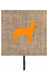 BB1116-BL-OR-SH4 Labrador Burlap And Orange Leash Or Key Holder
