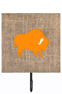 Buffalo Burlap And Orange Leash Or Key Holder