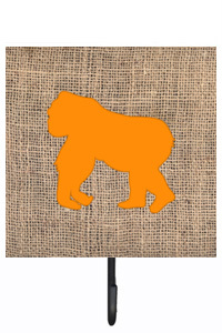 Gorilla Burlap And Orange Leash Or Key Holder