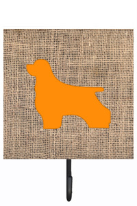 Cocker Spaniel Burlap And Orange Leash Or Key Holder