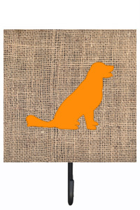 Labrador Burlap And Orange Leash Or Key Holder - Orange