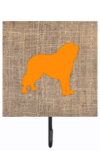 Tibetial Mastiff Burlap And Orange Leash Or Key Holder