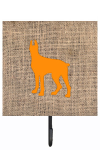 Great Dane Burlap And Orange Leash Or Key Holder