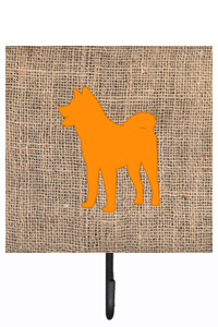 Akita Burlap And Orange Leash Or Key Holder