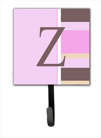 CJ1005-ZSH4 Letter Z Initial Monogram - Pink Stripes Leash Holder Or Key Hook