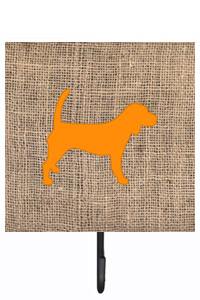 BB1087-BL-OR-SH4 Beagle Burlap And Orange Leash Or Key Holder