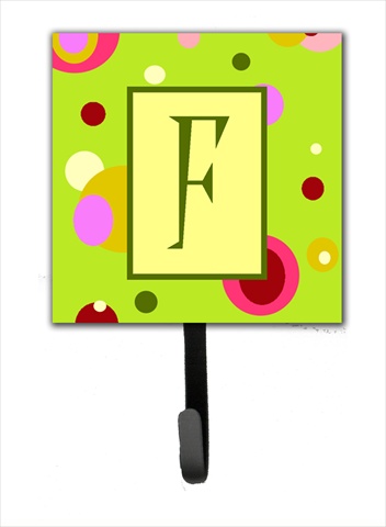 CJ1010-FSH4 Letter F Initial Monogram - Green Leash Holder Or Key Hook