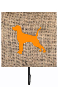 Pointer Burlap And Orange Leash Or Key Holder