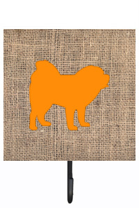 Chow Chow Burlap And Orange Leash Or Key Holder - Orange