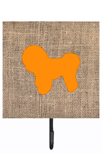 Bichon Frise Burlap And Orange Leash Or Key Holder