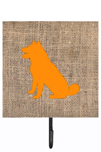 Shiba Inu Burlap And Orange Leash Or Key Holder