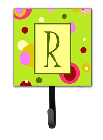 CJ1010-RSH4 Letter R Initial Monogram - Green Leash Holder Or Key Hook