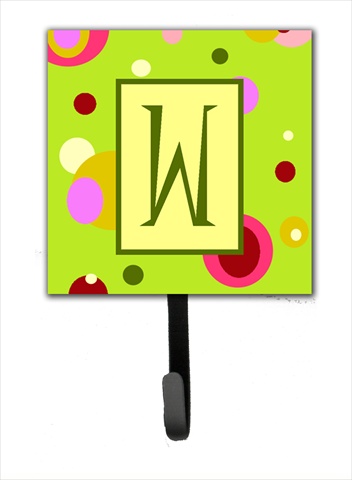 CJ1010-WSH4 Letter W Initial Monogram - Green Leash Holder Or Key Hook