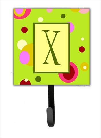 CJ1010-XSH4 Letter X Initial Monogram - Green Leash Holder Or Key Hook
