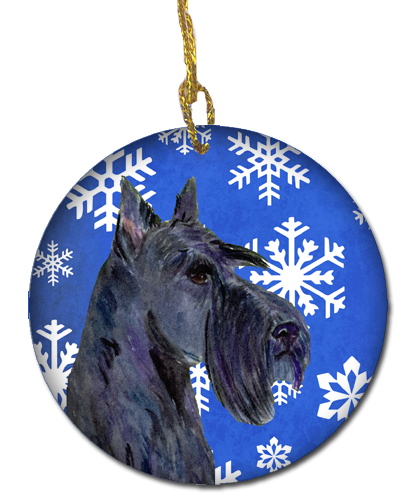 Scottish Terrier Winter Snowflakes Holiday Christmas Ceramic Ornament